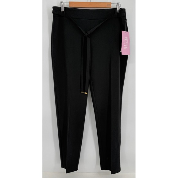 New York Clothing Company Pants - New York Clothing Company Black Tapered Belted Trousers Pants Womens Sz 14P NWT